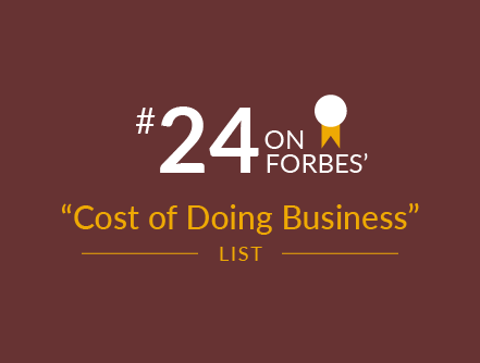 number 24 on forbes' magazine's cost of doing business