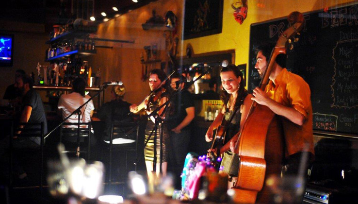 Band playing in local restaurant
