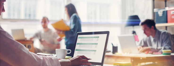 team of people working in an office