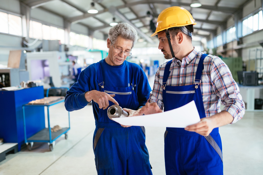 men working together