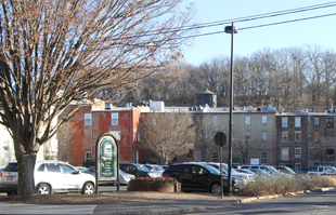 a street view of the Wharf parking lot