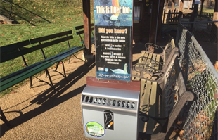 cigarette litter sign and receptacle