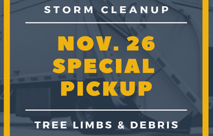 storm cleanup special pickup Nov 26