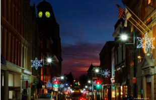 view of beverley street at christmastime