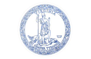 Virginia seal in blue