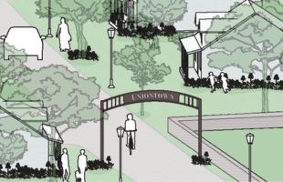 A rendering of the Uniontown entrance sign